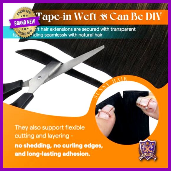 Human Hair Tape-In Extensions 50g Thin Weft No Visible Tracks Reusable